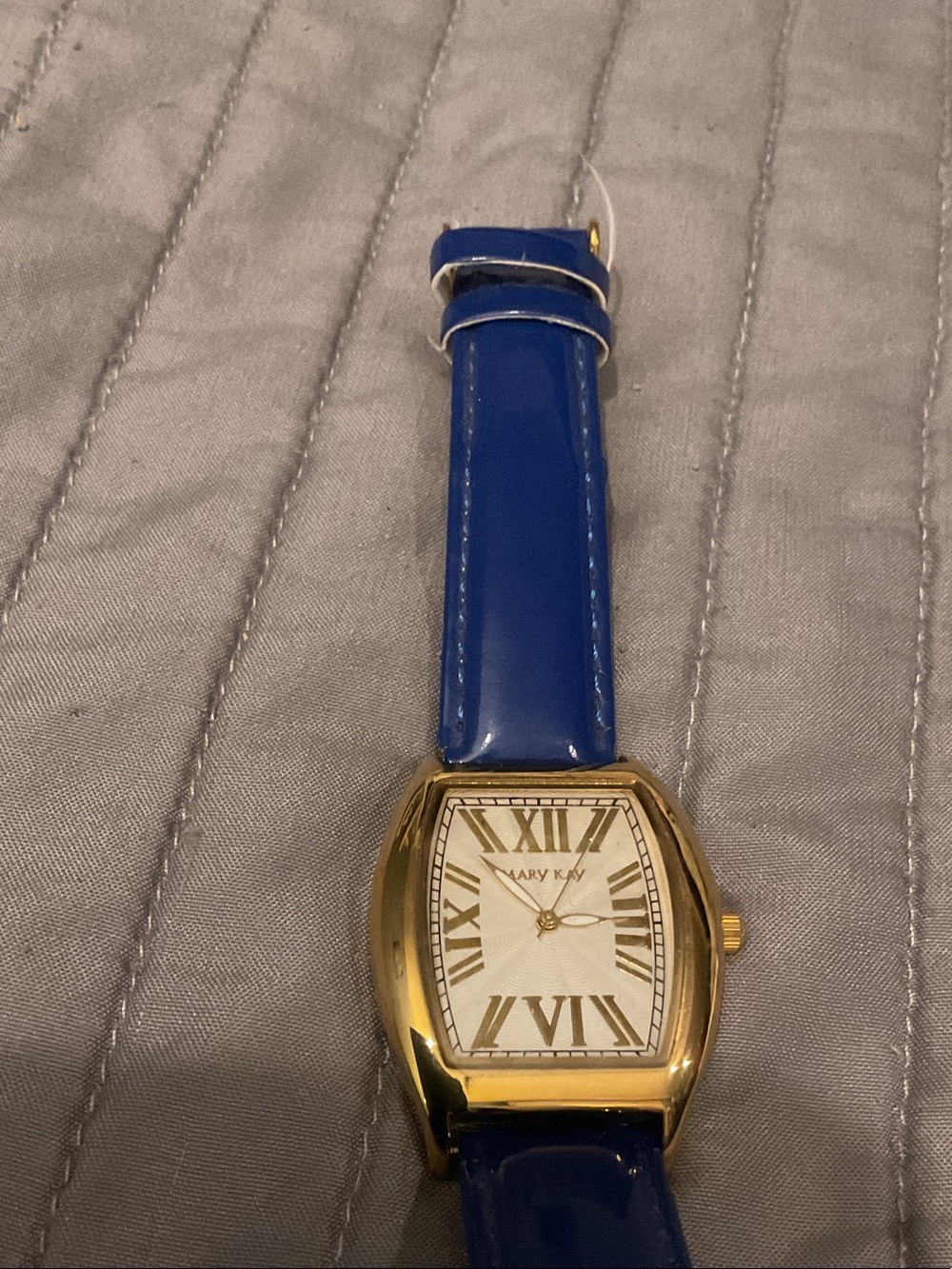 Mary Kay Gold-Tone Case Watch with Blue Strap